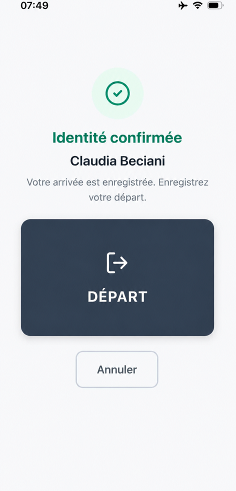Confirmation de pointage